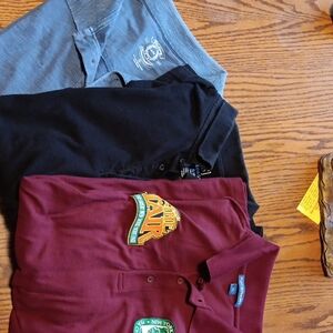 Blue black red polo shirts xl